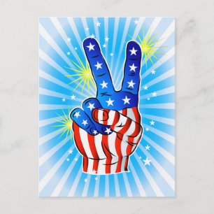 Carte Postale 4 juillet - Patriotique Américain-Victoire & Paix