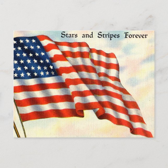 Carte Postale 4 juillet patriotique vintage (Devant)