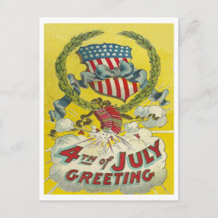 Carte Postale 4 juillet salutation