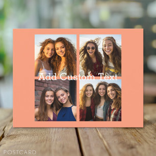Carte Postale 4 photos en collage - vous pouvez changer la coule