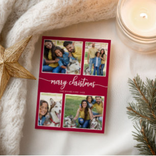 Carte Postale 4 Photos Simple Collage Joyeux Noël