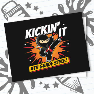 Carte Postale 4e année Ninja Kick Première journée de retour à l