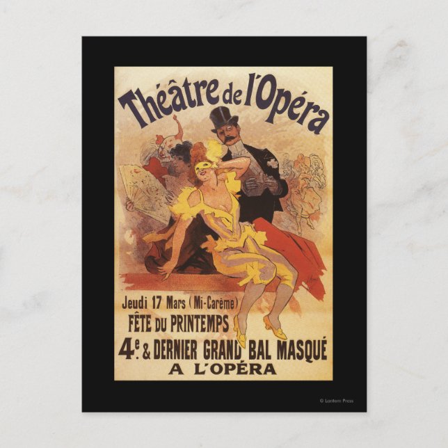 Carte Postale 4e boule masquée au Théâtre de l'Opéra (Devant)