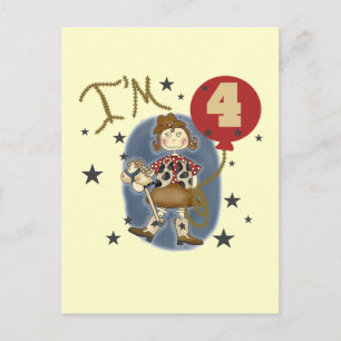 Carte Postale 4e Cowgirl Tshirts et cadeaux d'anniversaire