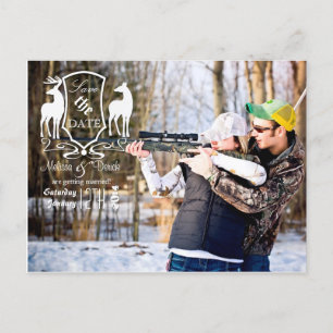 Carte Postale 4x5 Typographie Enregistrer la date Faire-part pho