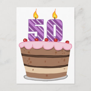 Carte Postale 50 ans sur le gâteau d'anniversaire