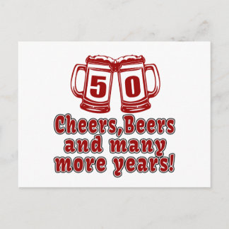 Carte Postale 50 Bières Cheers Design Anniversaire