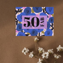 50 et fabuleux 50e anniversaire Blue Gold Floral