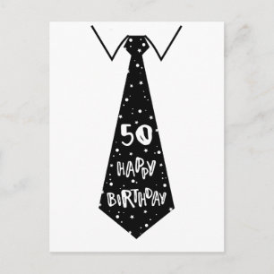 Carte Postale 50. Geburtstag lustige Geburtstagskarte Krawatte