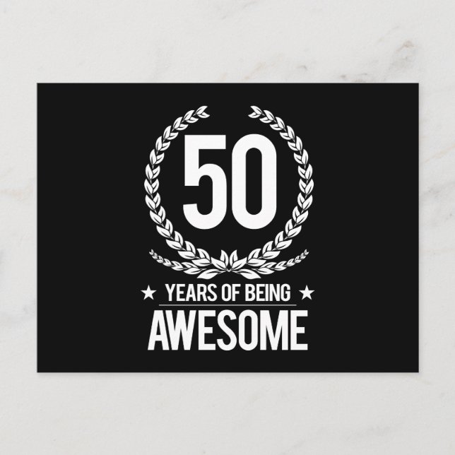 Carte Postale 50e anniversaire (50 ans d'être génial) (Devant)