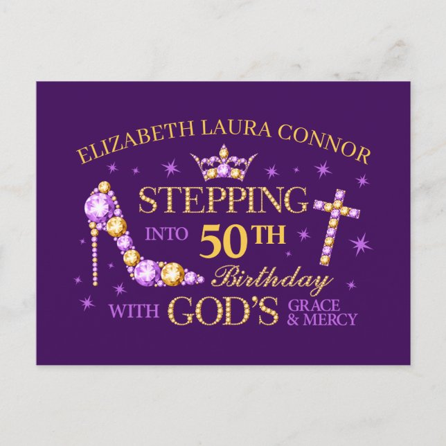 Carte Postale 50e anniversaire, dames, chrétien (Devant)