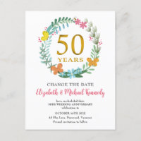 50e anniversaire Golden Floral Wreath Date de chan