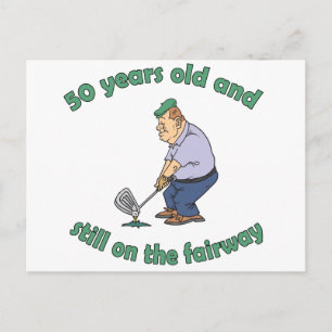 Carte Postale 50e anniversaire Golfer Gag cadeau
