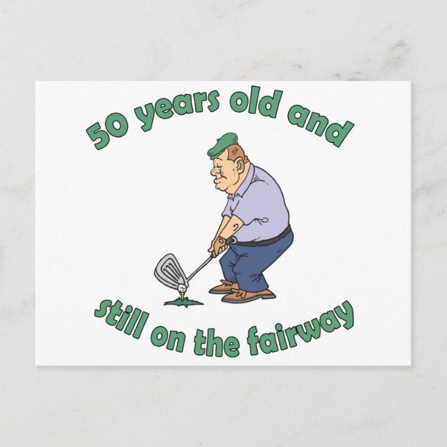 Carte Postale 50e anniversaire Golfer Gag cadeau (Devant)