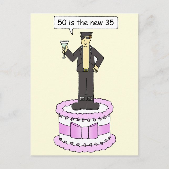 Carte Postale 50e anniversaire Humour pour homosexuel (Devant)