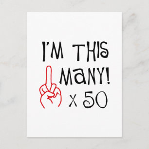 Carte Postale 50e anniversaire Milieu Doigt Salute