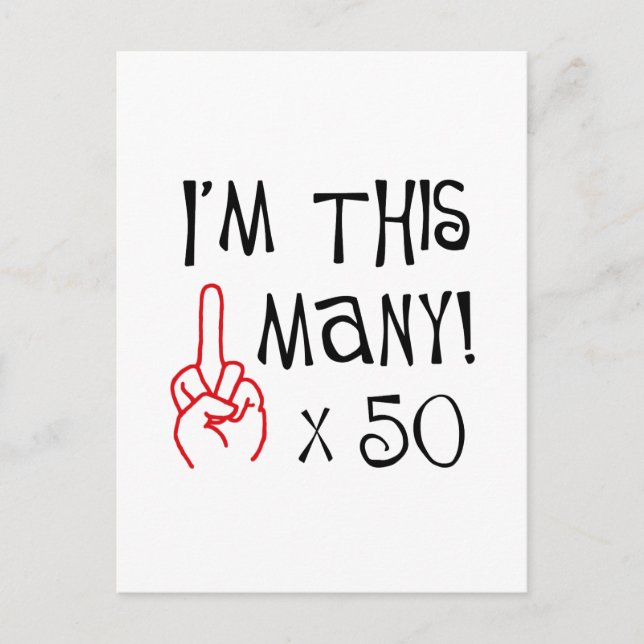 Carte Postale 50e anniversaire Salute du doigt médian (Devant)