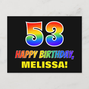 Carte Postale 53e anniversaire : Bold, amusant, simple, arc-en-c