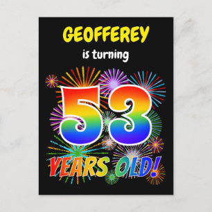 Carte Postale 53e Anniversaire - Feux d'artifice amusants, vue e