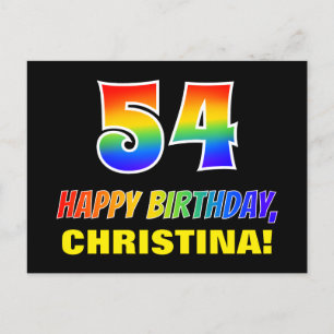 Carte Postale 54e anniversaire : Bold, amusant, simple, arc-en-c