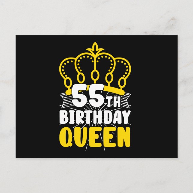 Carte Postale 55e anniversaire Reine Couronne ronde Anniversaire (Devant)