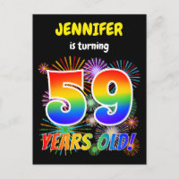 59e anniversaire - Fun Fireworks, Rainbow Look "59