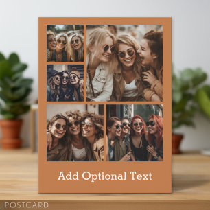 Carte Postale 5 Collage photo Texte facultatif — PEUT Modifier l