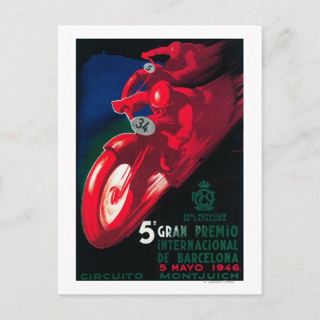 Carte Postale 5 Gran Premio Poster de moto Internat'l (Devant)
