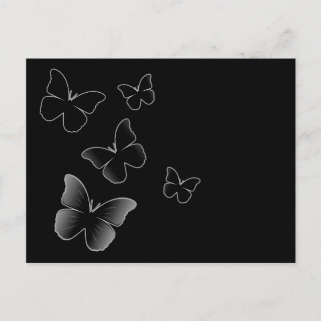 Carte Postale 5 papillons noirs (Devant)