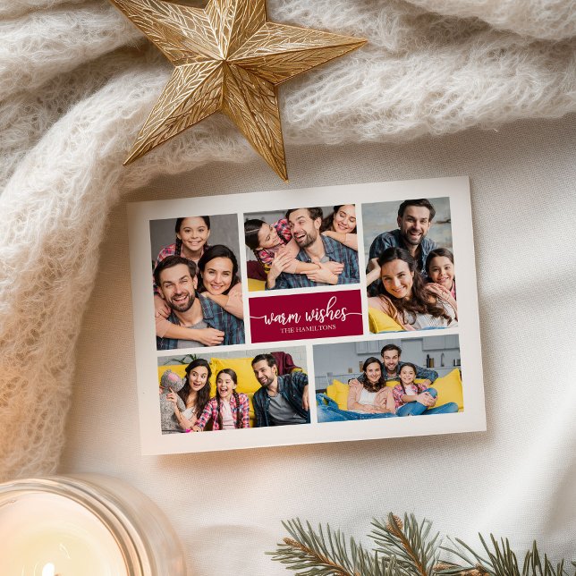 Carte Postale 5 Photos Chaleureux Voeux Simple Mignonne Collage  (Créateur téléchargé)