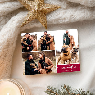 Carte Postale 5 Photos Collage Stylish Police Joyeux Noël