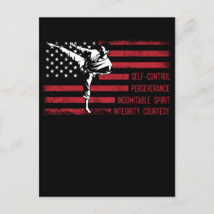 Carte Postale 5 principes de combat de Taekwondo américain