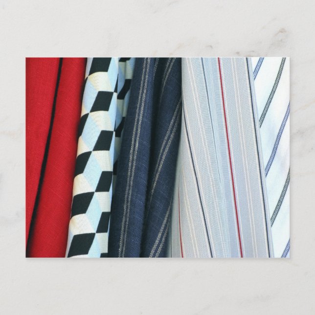 Carte Postale 5 Tissus Avec Motifs géométriques (Devant)