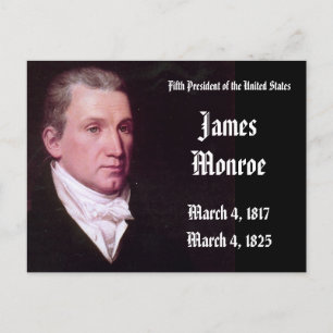 Carte Postale 5e Président des États-Unis James Monroe