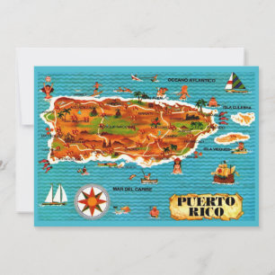 Carte postale 5x7 de Porto Rico en espagnol