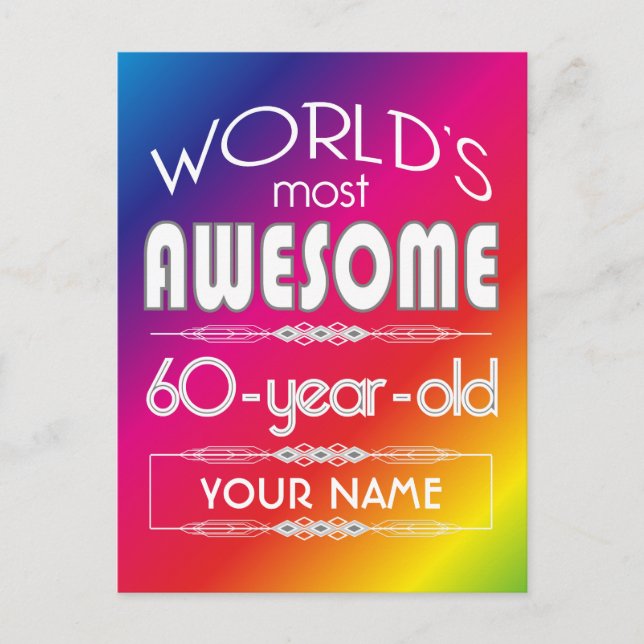Carte Postale 60e Anniversaire Mondes meilleur arc-en-ciel fabul (Devant)