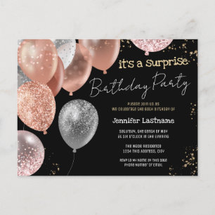 Carte Postale 60e Parties scintillant d'anniversaire surprise Ba