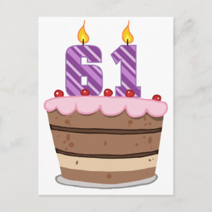 Carte Postale 61 ans sur le gâteau d'anniversaire