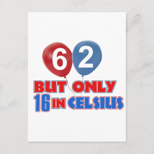 Carte Postale 62e année de conception d'anniversaire