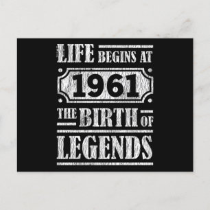 Carte Postale 64 Ans 1961 Naissance d'une Légende 64e Anniversai
