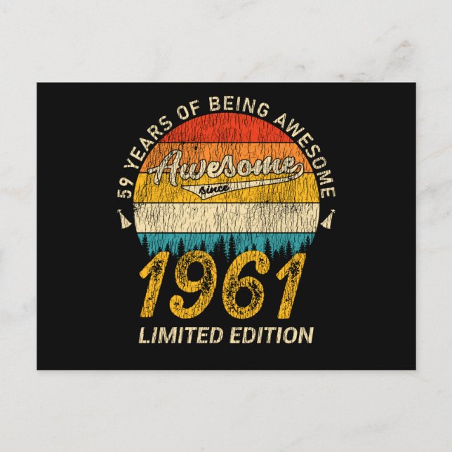 Carte Postale 64 Ans 1961 Rétro Incroyable Cadeau pour 64ème Ann (Devant)