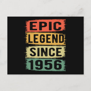 Carte Postale 65 ans Anniversaire 1956 Epic Legend 66th Birthday
