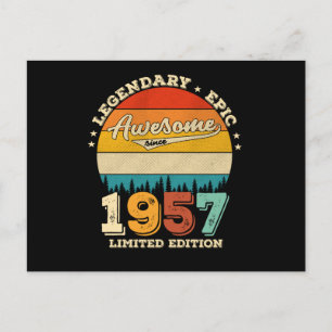 Carte Postale 65 ans Awesome depuis 1957 65e anniversaire Cadeau