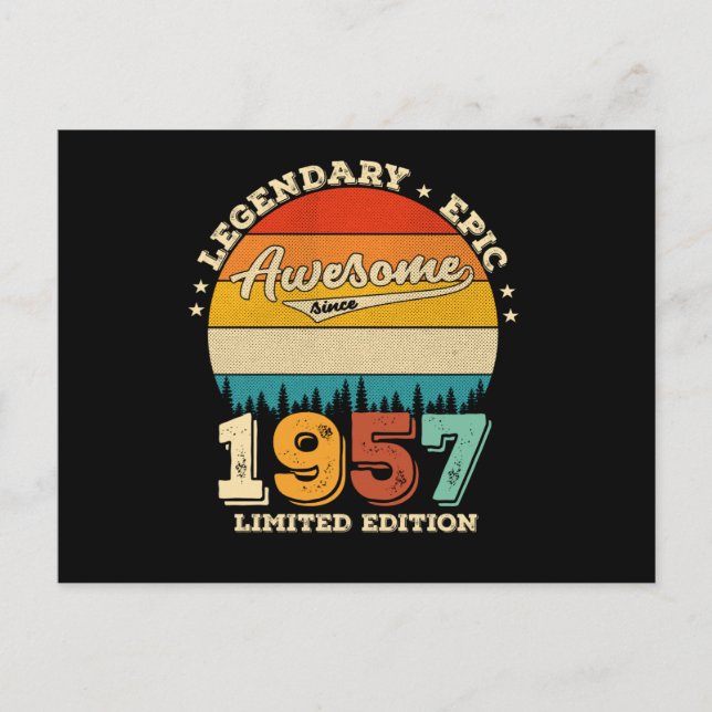 Carte Postale 65 ans Awesome depuis 1957 65e anniversaire Cadeau (Devant)