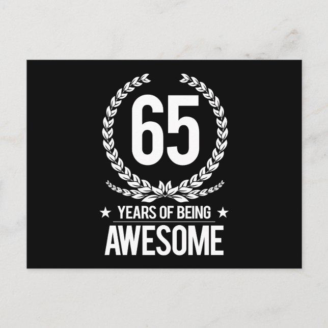 Carte Postale 65e anniversaire (65 ans d'être génial) (Devant)