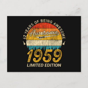 Carte Postale 66 Ans 1959 Rétro Incroyable Cadeau pour 66e Anniv