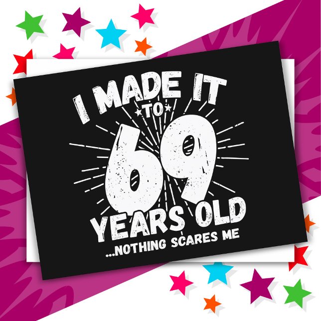 Carte Postale 69 ans sarcasme mème drôle 69e anniversaire (Créateur téléchargé)