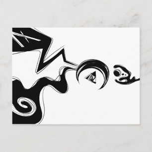Carte Postale 6 7 planète art noir blanc