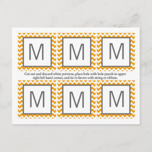 Carte Postale 6 Favoriser les étiquettes Gris Jaune Gris Gris Ch