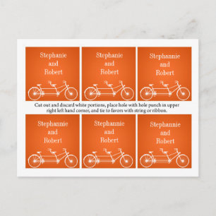 Carte Postale 6 Favoriser les étiquettes Whimsical Orange Double